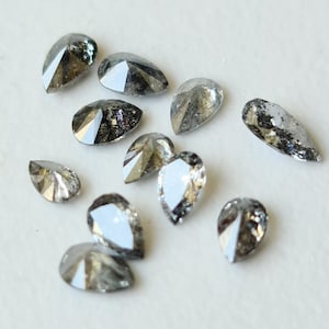 Salt And Pepper Diamond, CONFLICT FREE 3x1.5mm, Pear Brilliant Cut Faceted Clear Black Diamond For Jewelry (1Pc To 5Pcs) -PDD452