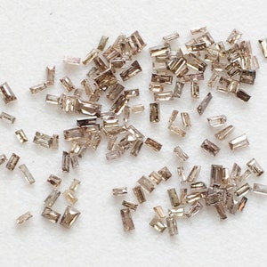 Rectangle Faceted MELEE Diamond for Jewelry, Rare 1.5-3 mm Champagne Baguette Cut Diamond, Cognac Brown Baguette Diamond (5Pcs-20Pcs)-DS3691