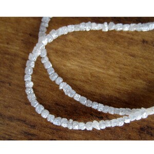 1mm To 2mm White Grey Diamond Box Beads, Rough Diamonds, Natural Raw Cube Diamonds, Conflict Free Diamond Beads For Jewelry (4IN To 16IN)