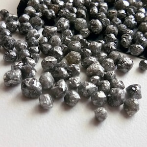 3.5-5.5mm Dark Grey Raw Diamond Crystal, Natural Rough Diamond, Uncut Loose Diamond Crystal For Jewelry (1pc To 10Pc Options) - DS5019