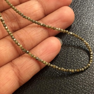 2mm Green Diamond Beads, Natural Green Diamond Rondelle Beads, Green Raw Diamonds, Conflict Free Diamond, Rough Diamonds (8IN To 4IN)