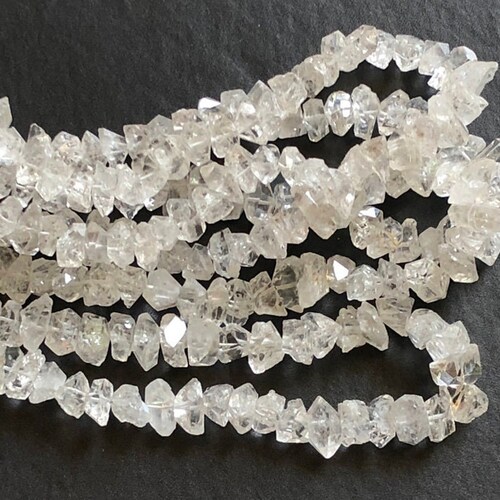 9-12mm shops White Herkimer Diamond Quartz Beads, Natural Center Drilled Clear Raw Herkimer Diamond Quartz Nuggets (4IN To 8IN Options) - ADG125
