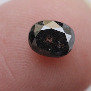 5.5x4.4mm Salt And Pepper Oval Shaped Faceted Rose Cut Diamond, 0.70 Cts Natural Loose Diamond For Jewelry - PDD218