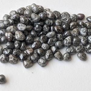 2.5-4.5mm Raw Grey Diamond, Natural River Diamond, Loose Luster Round Grey Diamond, Uncut Diamond for Jewelry (1Ct To 5Ct Options) - PPD792