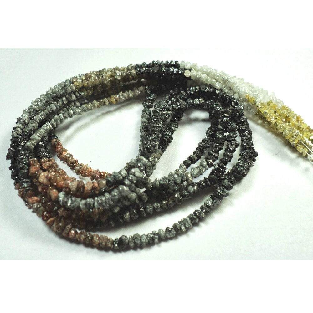 2～3mm、マルチカラー原石ダイヤモンド、イエロー、グレー、レッド