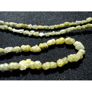 3-5mm Yellow Diamonds, Raw Diamonds, Conflict Free Diamond, Rough Diamond Tumbles For Jewelry (4IN To 16IN Options)