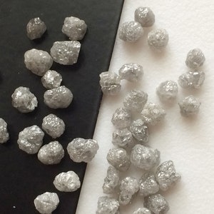 3-5mm Grey White Round Raw Diamond, Grey White Rough Diamond, Uncut Loose Diamond, Conflict Free For Diamonds (2Pcs To 10Pcs) - VICP784