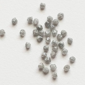 1.5-2mm Grey Rough Diamond, Raw Diamond, Uncut Diamond, Loose Grey Diamond, Natural Grey Loose Diamond Round (1Ct To 10Ct Option) - DDP233