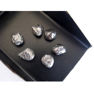 6 mm, schwarzer Diamant Kristall, Rohdiamant, Rohdiamant, ungeschliffener Diamant, loser Diamant Kristall für Schmuck (1 bis 2 Stück Optionen)