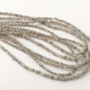 1.5-3mm Grey Rough Diamonds, Raw Diamond Chips, Rough Diamond Beads, Raw Rough Diamonds For Jewelry (4IN to 16 IN Options) - DS242