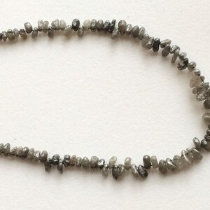 2.5mm - 6.5.mm Grey Rough Diamond Tumbles, Grey Raw Diamond Beads, Grey Diamond Drilled, Loose Diamonds, Diamond For Jewelry (3.5IN To7IN)