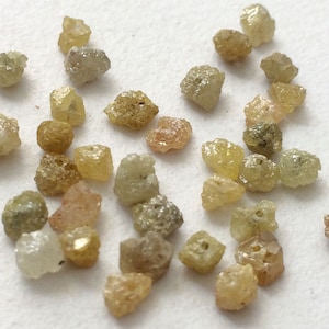 3-4.5mm Yellow Rough Diamond, Yellow Raw Diamond, Drilled Uncut Diamond, Loose Diamond, Conflict Free Diamond (1CT To 10Ct Options)