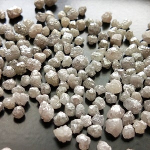 2.5-4mm Grey Natural Round Raw Diamond, Grey Rough Diamond, Uncut Diamond, Loose Grey Diamond For Jewerly (5Pcs To 100Pcs) - DDP197