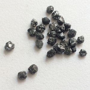 4-6mm Black Raw Diamonds, Black Rough Diamond, Black Raw Diamond, Uncut Diamond, Conflict Free For Jewelry (1Ct To 10Ct Options)