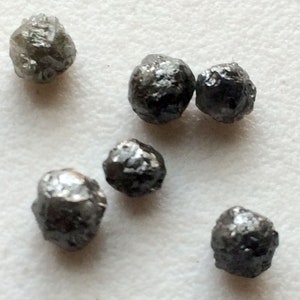 3-4mm Grey Round Raw Diamond, Grey Rough Diamond, Uncut Diamond, Loose Grey Diamond, Conflict Free Grey Diamond For Jewelry (1Ct To 10Ct)