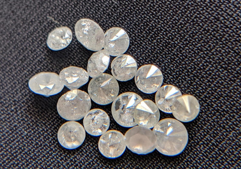 5 Pcs PPD415 1.8-2.2mm White Brilliant Cut Polished Round Diamonds Natural White Faceted Round Cut Diamond Sparkling White Solitaire
