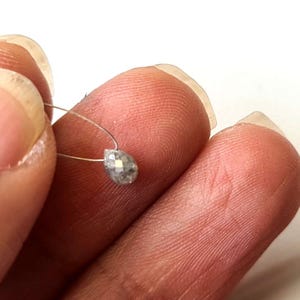 3.2x4.3mm Grey White Diamond Drop, 0.42 Ct Natural Sparkling Grey White Faceted Diamond Tear Drop, Loose Diamond Drop for Necklace - PDD803