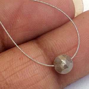 Rare 4.9mm Loose Top Side Drilled Diamond Rose-Cut, Conflict Free Gray Rose Cut Diamond, Natural Loose Rough Faceted Cabochon - DS3577
