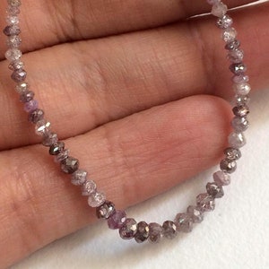 1.5-3mm Pink Sparkling Faceted Diamond Rondelle Beads, Natural Pink Diamond, Diamond Rondelles For Jewelry (2Pcs To 10Pcs Options) - PPD134