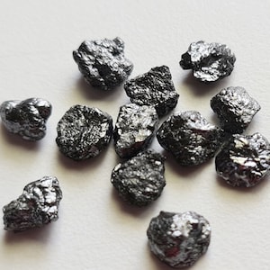 7.5-9mm Black Diamond, Flat Black Rough Diamond, Black Raw Diamond, Uncut Diamond Black Loose Diamond For Jewelry (1Pc To 2Pc Option)-PDD251