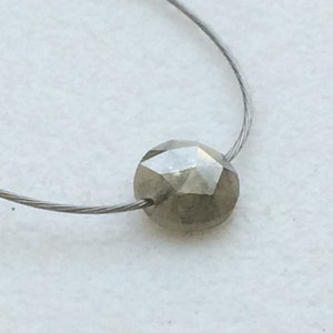 Conflict Free Gray Rose Cut Diamond, Natural Loose Rough Faceted Cabochon, Rare 4.6mm Loose Top Side Drilled Diamond Rose-Cut - DS3562