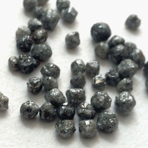 3-5mm Black Diamonds, Black Rough Diamond, Natural Black Raw Diamond, Uncut Diamond, Conflict Free Diamonds For Jewelry (5Pcs To 50Pcs)