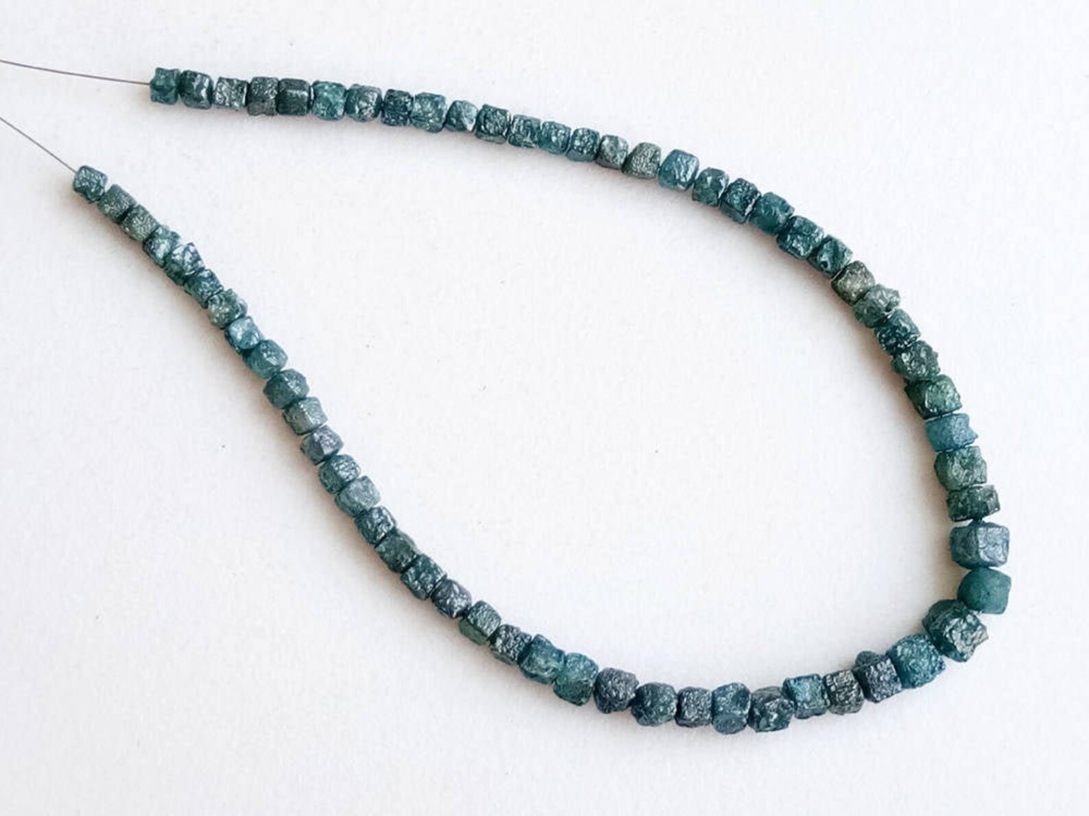 34mm Blue Diamond Box Cubes Blue Drilled Rough Diamond Raw Etsy