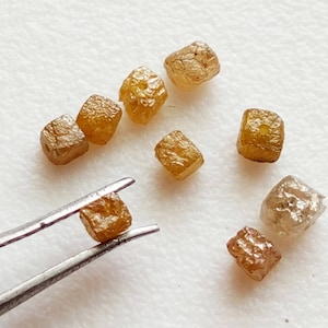 2-2.5mm Yellow Diamond Rough Drilled Cubes, Natural Yellow Raw Diamond, Loose Diamond Box Cubes, Uncut Diamond For Jewelry (1Ct To 10Ct)