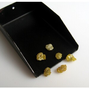 4mm Each Approx Yellow Drilled Raw Diamonds, Yellow Rough Diamond, Nautral Yellow Raw Uncut Diamond For Jewelry (1Pc To 10Pc Options)