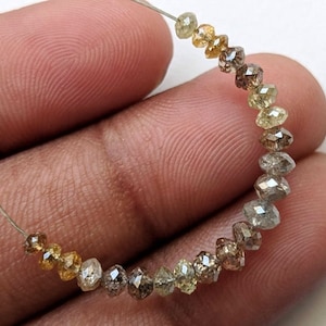 6 Beads 2.8mm to 3mm Rare Natural Clear White Diamond Faceted  Rondelle/round Beads, Clear White Diamond Beads, DDS708/1 