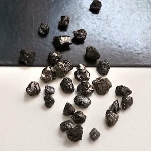 3-5mm Black Raw Diamond, Rough Diamonds, Diamond For Jewelry, Loose Black Diamond, Conflict Free (5 Pcs To 20 Pcs Options) - PPD105