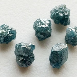 5-6mm Blue Raw Diamond, Blue Rough Round Diamond, Rough Diamond, Uncut Diamond, Loose Blue Conflict Free Diamond For Jewelry (1Pc To 10Pc)