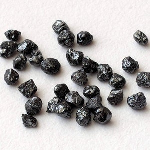 3-3.5mm Black Diamonds, Black Rough Diamond, Black Raw Diamond, Uncut Diamond, Conflict Free Raw Diamond For Jewelry (1CT To 50Ct) - PPD191