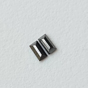 Rectangle Faceted MELEE Diamond for Earring, Natural 4x2 mm Baguette Cut Diamond, Conflict Free Blue Baguette Diamond, Matched Pair-PPD831A
