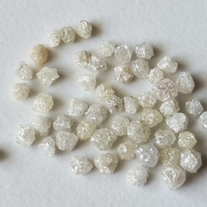 2-3mm White Rough Diamond, White Raw Diamond, Loose Diamond, Uncut Diamond, White Rough Diamond For Jewelry (5PCS To 10PCS Options) - PDD61