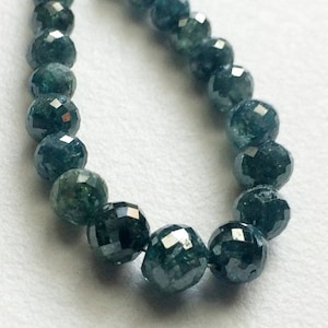 3.5-5mm Blue Faceted Diamond Balls, Sparkling Blue Faceted Diamond Beads, Conflict Free Diamonds Faceted Beads For Jewelry (5Pcs To 10Pcs)