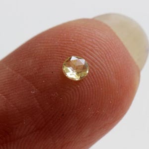 Rose Cut Diamond, Natural Light Yellow Round Rose Cut Diamond For Ring, Single Diamond Loose 3.4mm, Rose Cut Diamond Cabochon - PDD855