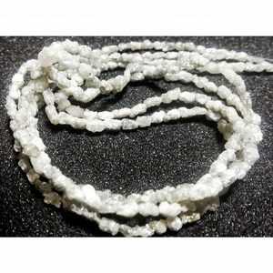 3-5mm Grey White Raw Diamond Tumbles, Grey White Conflict Free Diamond, Rough Diamond Tumbles, Diamond Tumbles For Jewelry (4IN To 16IN)