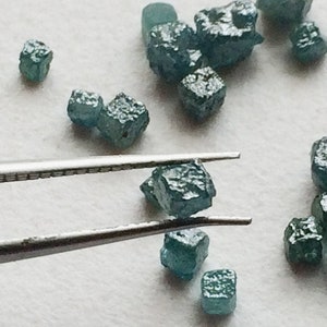 4mm Blue Rough Diamond Box Cubes, Natural Diamond, Raw Diamond, Loose Diamonds, Uncut Diamond Box Cube For Jewelry (1Pc To 5Pc Options)