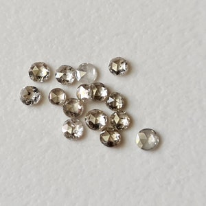 1.8-2mm Clear Diamond / Salt And Pepper Rose Cut Diamond, Loose Diamond, Flat Back Faceted Diamond Cabochons (3Pcs To 5Pcs Options) - PPKJ27