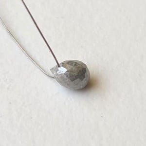 3x4.2mm Grey White Diamond Drop, 0.3 Ct Natural Sparkling Grey White Faceted Diamond Tear Drop, Loose Diamond Drop for Necklace - PDD785