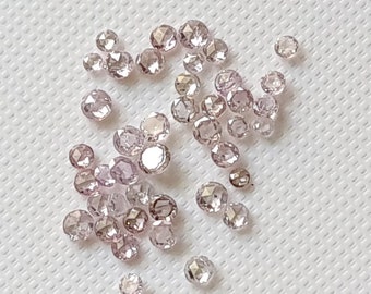 Pink Rose Cut Diamond, Rare Natural Pink Rose Cut Diamond Cabochon, Loose Pink Diamond for Jewelry, 1.7-2.5mm (1Pc to 2Pc Options) - PDD426