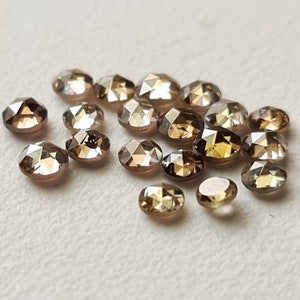 Natural 2.5-3mm Cognac Clear Rose-Cut Diamonds, Rare Rose Cut Diamonds, Faceted Flat Back Diamonds for Jewelry Making, (2Pc To 4Pc)-PPD962