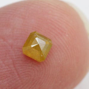 3.3mm Rose Cut Diamond for Wedding Rings/Pendant, Natural 0.26 Cts Flat Back Faceted Yellow Diamond, Yellow Cushion Shaped Diamond-PDD181
