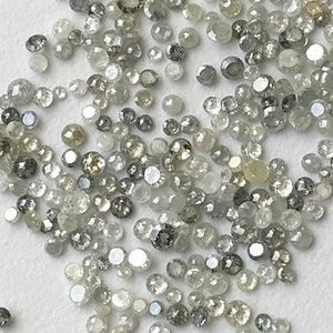 3-3.5mm Salt And Pepper & Grey Rose Cut Diamond, Rare Natural Multi Tamboli Diamond Cabochon, Loose Faceted Diamond (5Pc To 10 Pc)