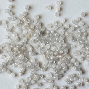 2-2.5mm Raw Grey White Diamonds Round, Loose Diamond Rondelle, Uncut Diamond, Rough White Diamond for Jewelry (1 Cts To 5 Cts Option)-PPKJ42