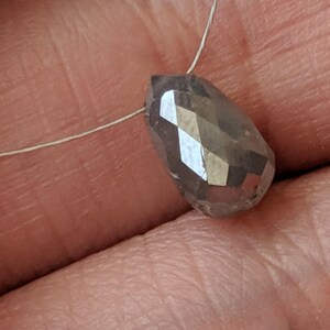 5x3.2mm Grey Diamond Drop, Natural Grey Diamond Teardrop, Diamond Drop for Jewelry, Diamond Faceted Drop - PDD794
