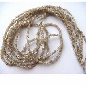 2-3mm Champagne Brown Rough Diamonds, Natural Raw Uncut Diamond Beads, Champagne Brown Raw Diamonds For Jewelry (4IN To 16IN)