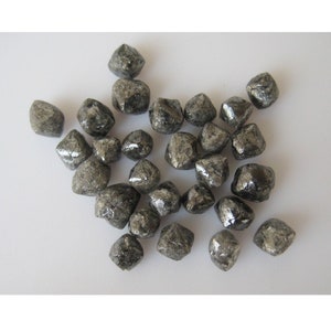 6mm Natural Grey Diamond Crystal, Raw Diamond, Rough Diamond, Uncut Diamond, Loose Diamond, Grey Diamond Octahedron For Jewelry (1Pc To 2Pc)