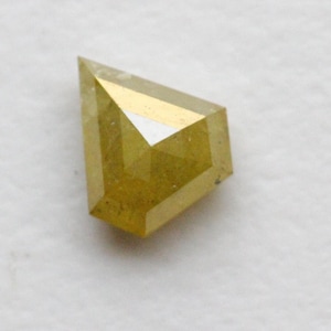0.55 Cts Flat Back Faceted Yellow Diamond, 5.8x4.8mm, Yellow Shield Shaped Diamond, Rose Cut Diamond for Engagement Rings/Pendant-PDD198